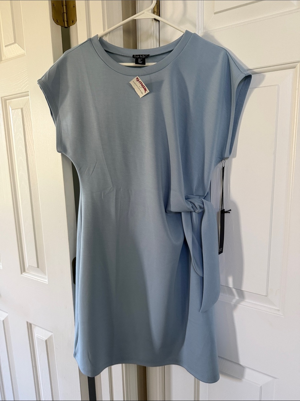 Side-Tie Mini Dress in Light Blue